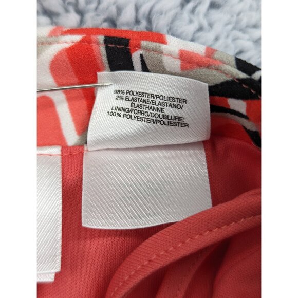 Kasper Knee Length Pencil Skirt Womens 10 Colorful Artsy Lightweight Stretch - Picture 15 of 15